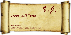 Vass Józsa névjegykártya